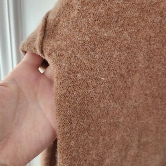 Free People Cashmere Tan Cropped Long Sleeve Sweater - Size L - Picture 5 of 8